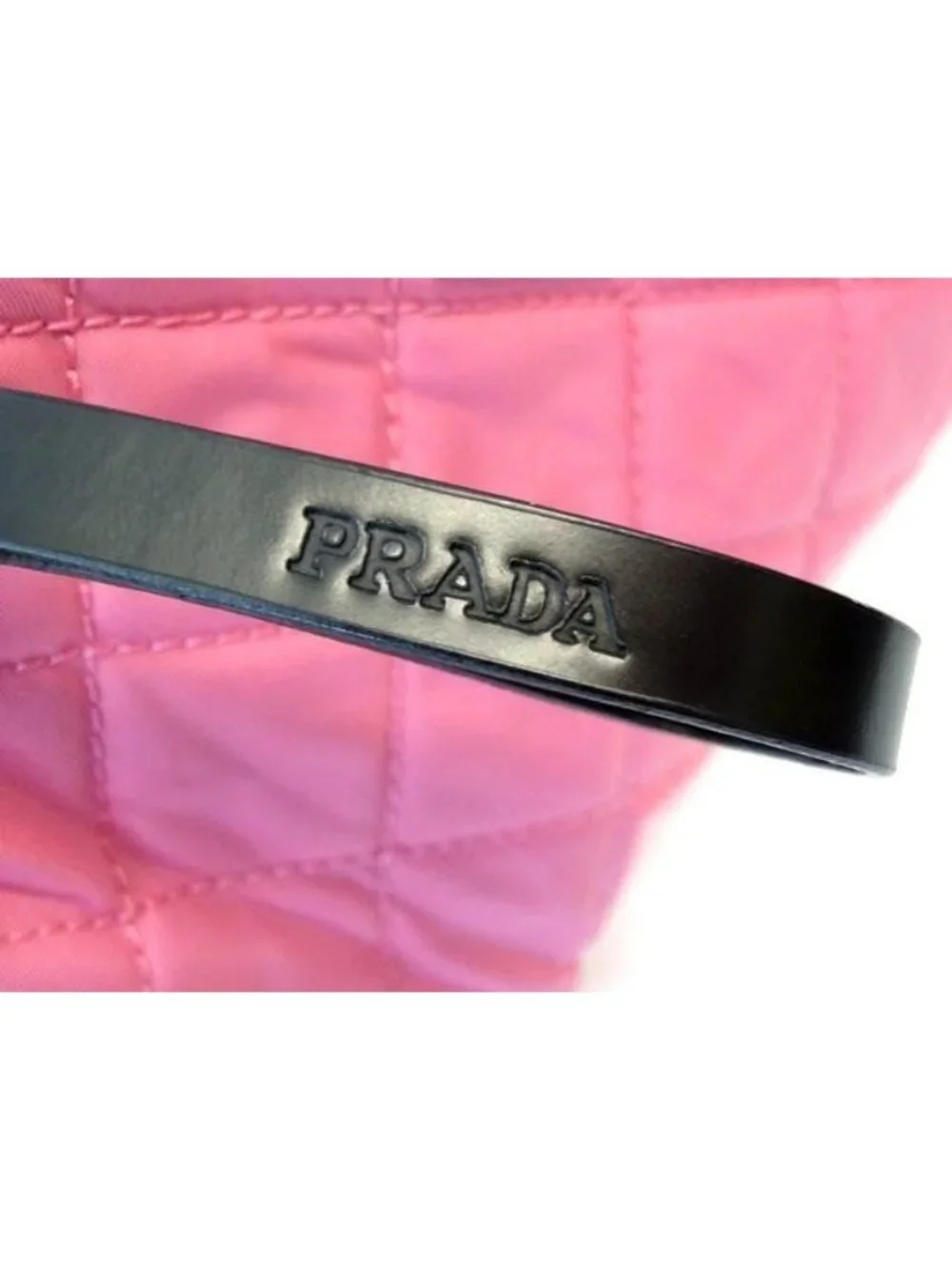 Prada Pouch Pink Nylon Makeup Case Clutch W/card